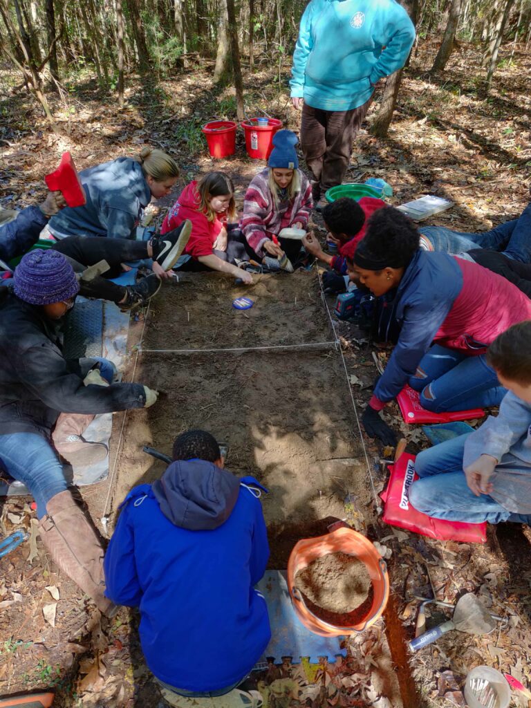 Archaeologist doing research